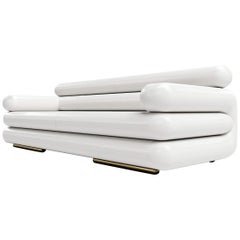 TOPANGA SOFA - Modern Design Wrapped in Lealpell Leather with Metallic Bases