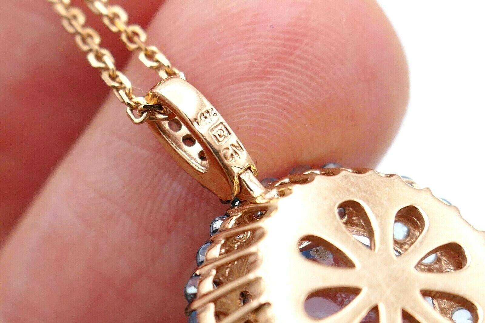 Topaz 14 Karat Rose Gold Pendant Chain Necklace 2