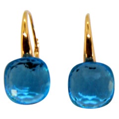 Topaz 18 Karat Rose Gold Dangle Earrings