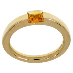 Topaz 9 Karat Rose Gold Band Ring Handcrafted in Italy