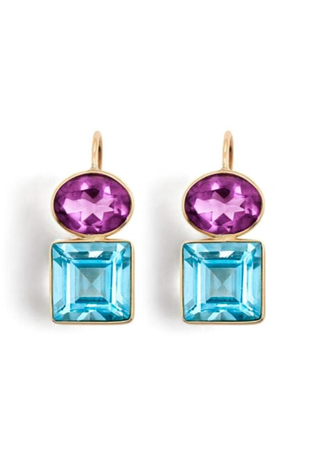 Donna Topaz and amethyst earrings in vendita