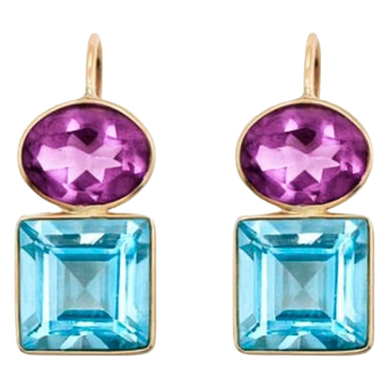 Topaz and amethyst earrings