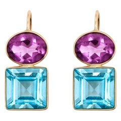 Topaz and amethyst earrings