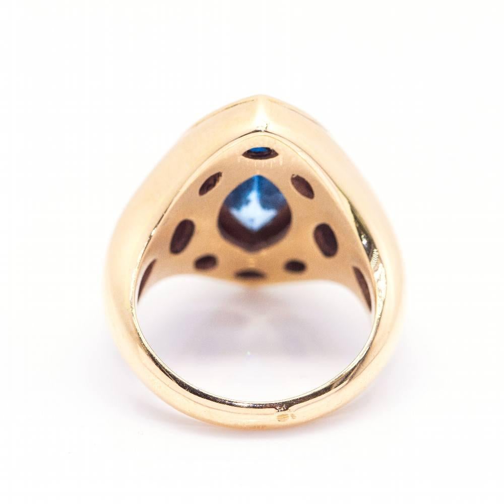 Topaz and Brilliant Shuttle Ring In New Condition For Sale In BARCELONA, ES