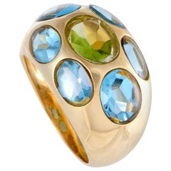 Topaz and Citrine Yellow Gold Bombe Ring