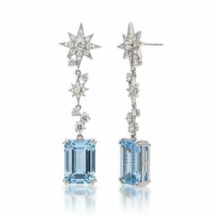 Topaz and Colorless Topaz Drop Earrings 14k gold