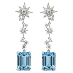 Topaz and Colorless Topaz Drop Earrings 14k gold