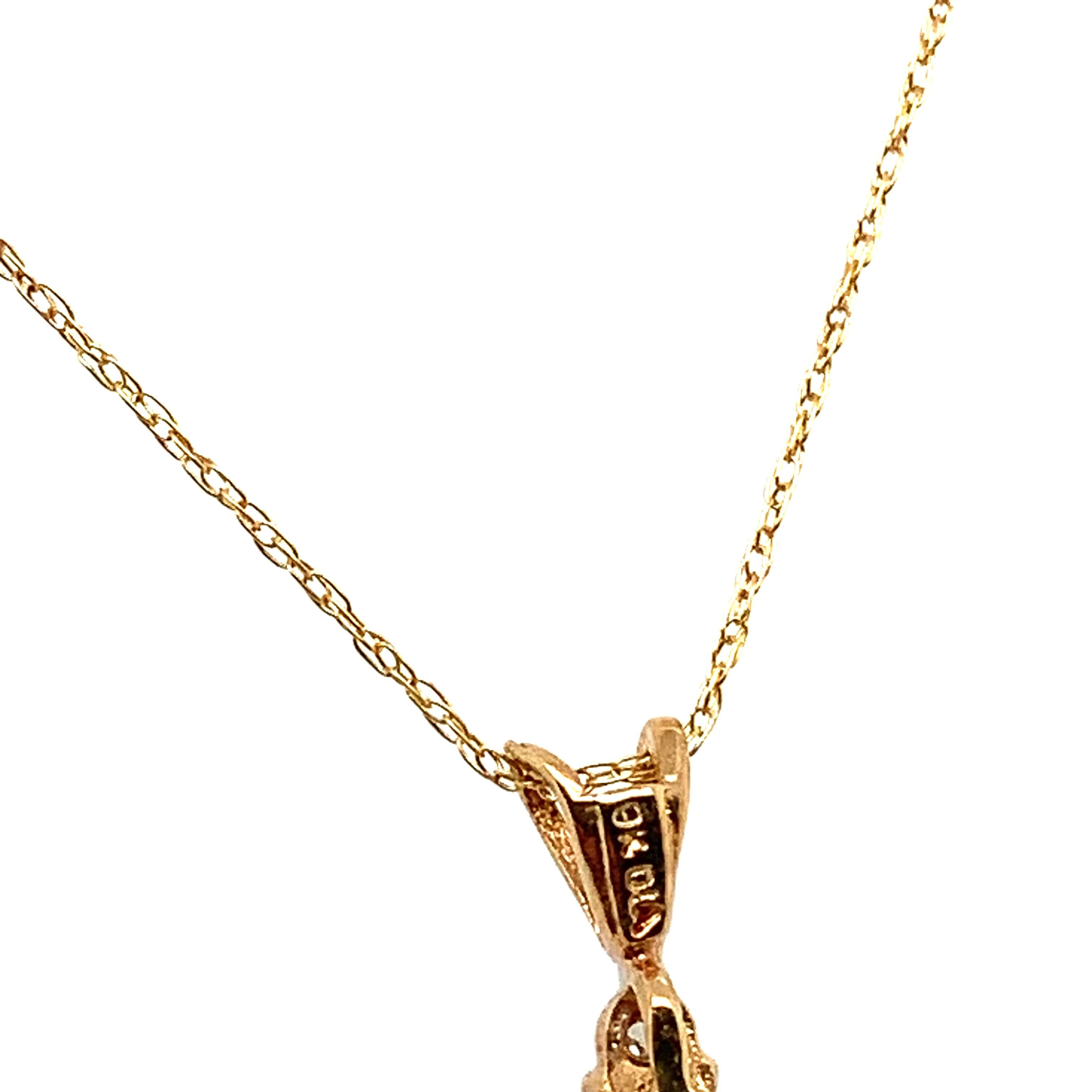 Collier pendentif poire en or jaune avec topaze et diamant en vente 2