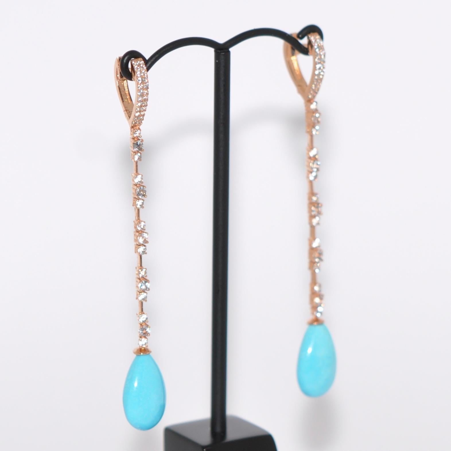 turquoise and gold chandelier earrings