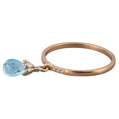 Topaz briolette 14k gold ring.