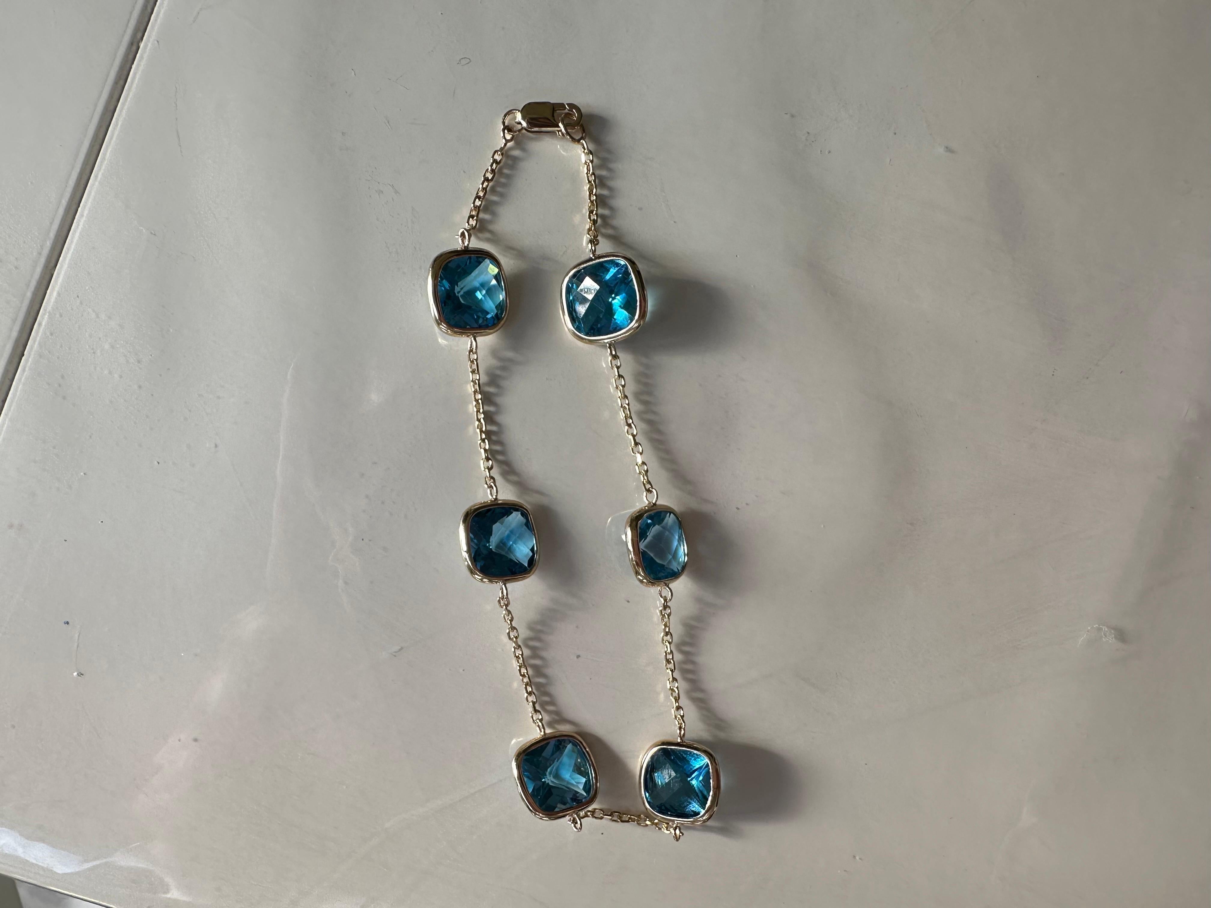 Bracelet Topaze par Yard or 14KT style bracelet boho en vente 1