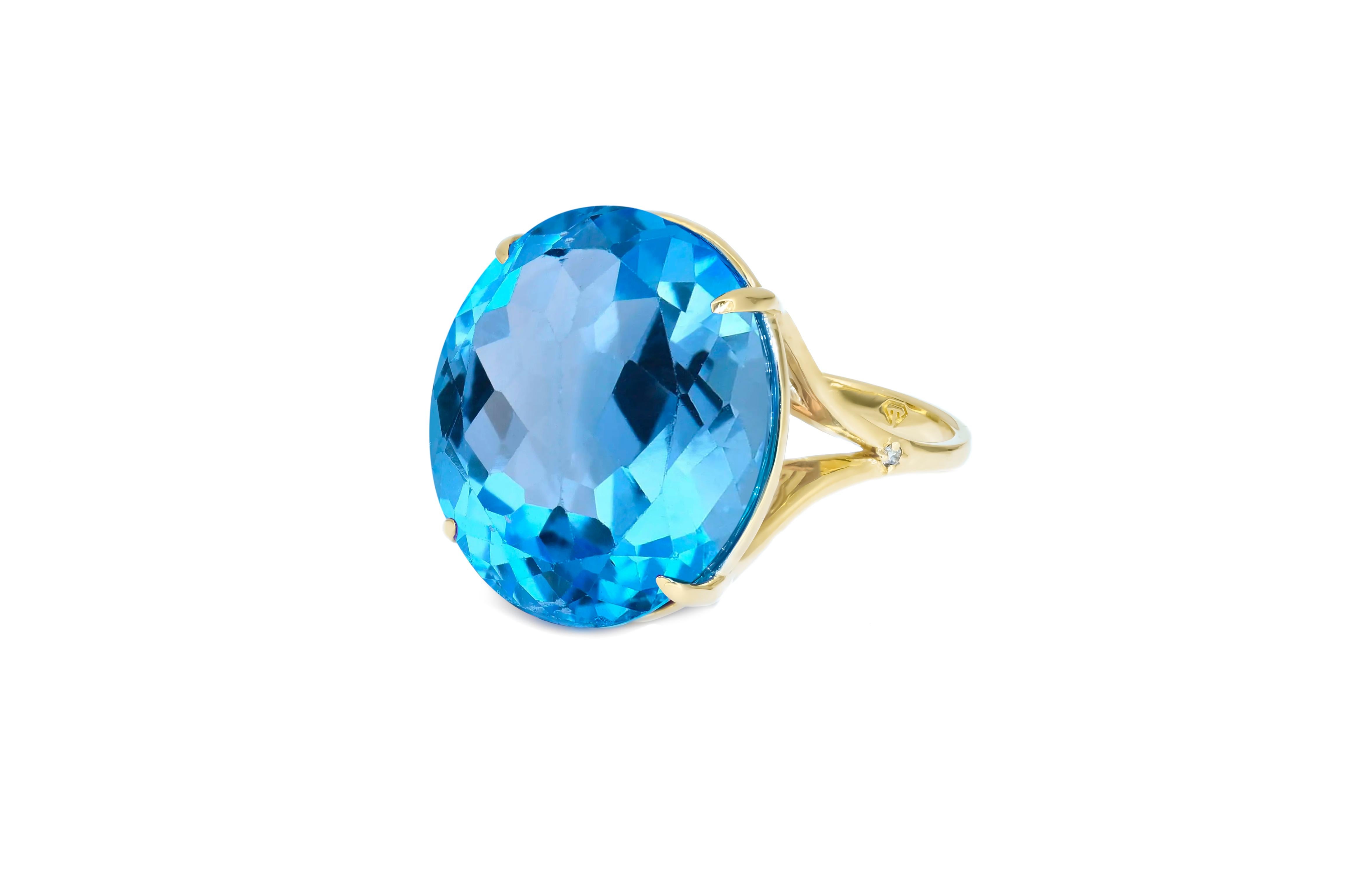 Topaz cocktail 14k gold ring.  In New Condition In Istanbul, TR