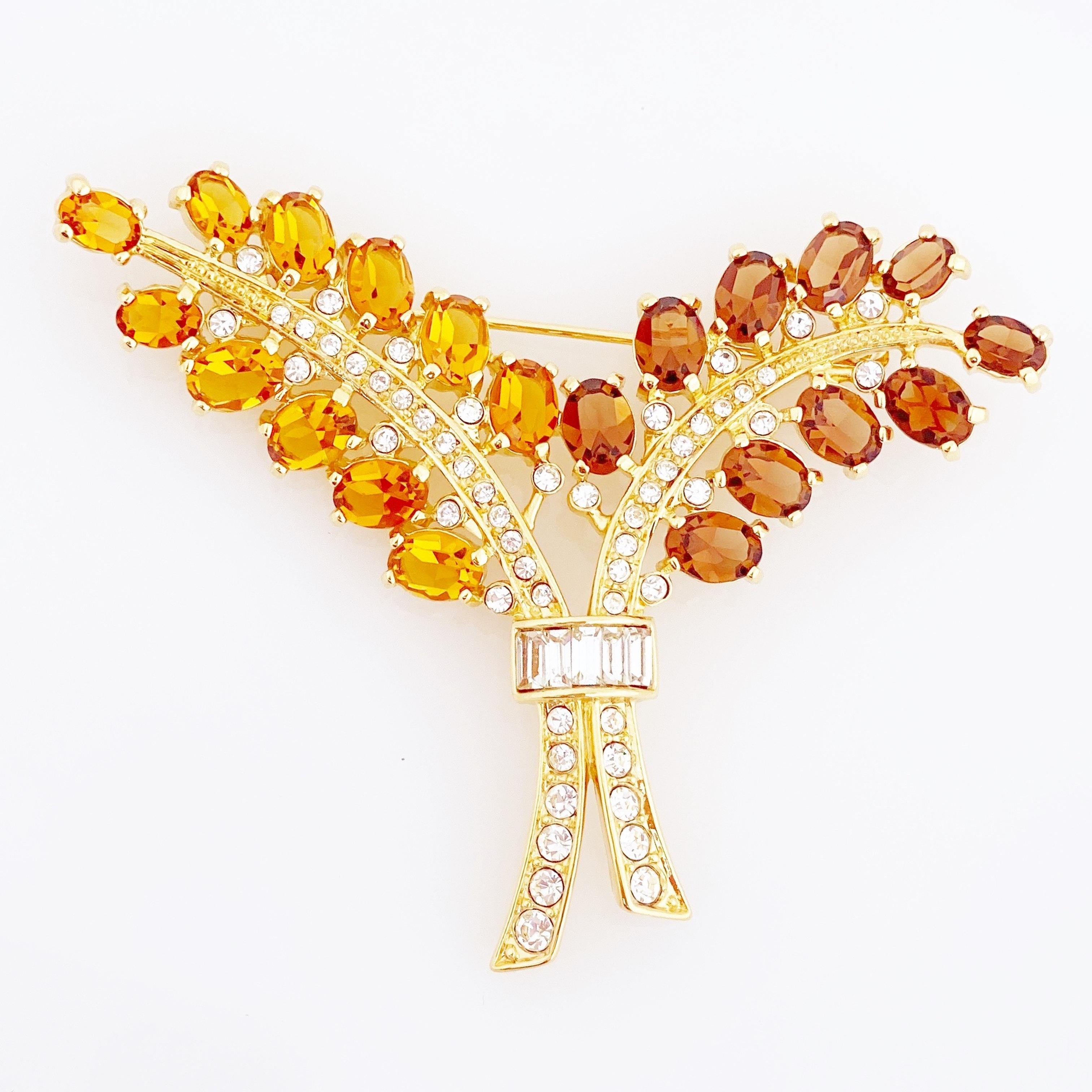 Modern Topaz Crystal Bouquet Brooch By Nolan Miller, 1980s