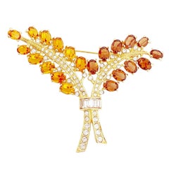 Topaz Crystal Bouquet Brooch By Nolan Miller, 1980s