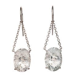 Peter Suchy 22.50 Carat Topaz Gold Dangle Earrings