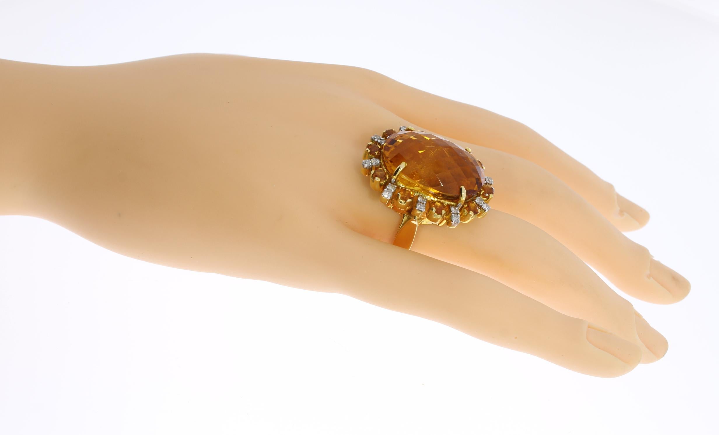Topaz Diamond Gold Cocktail Ring For Sale 1
