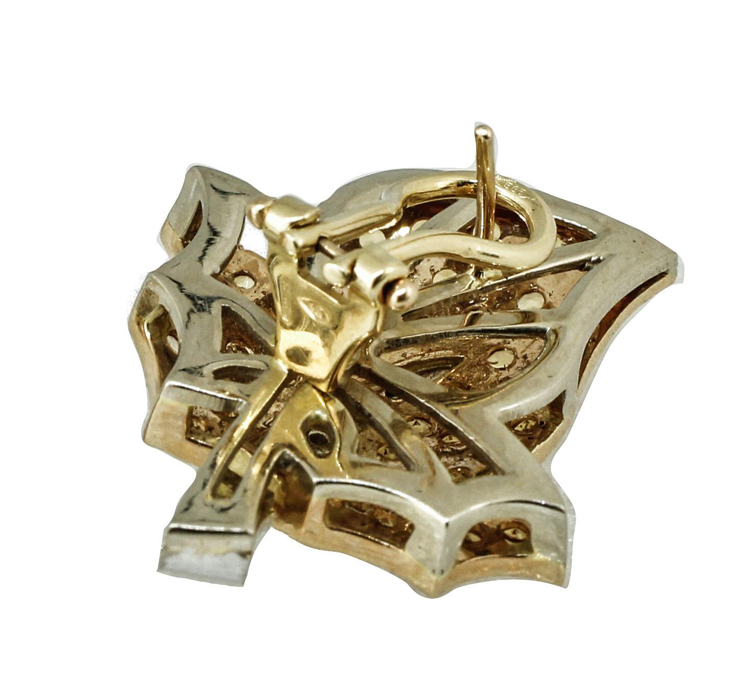 Women's  Topaz Diamond Gold Earrings For Sale