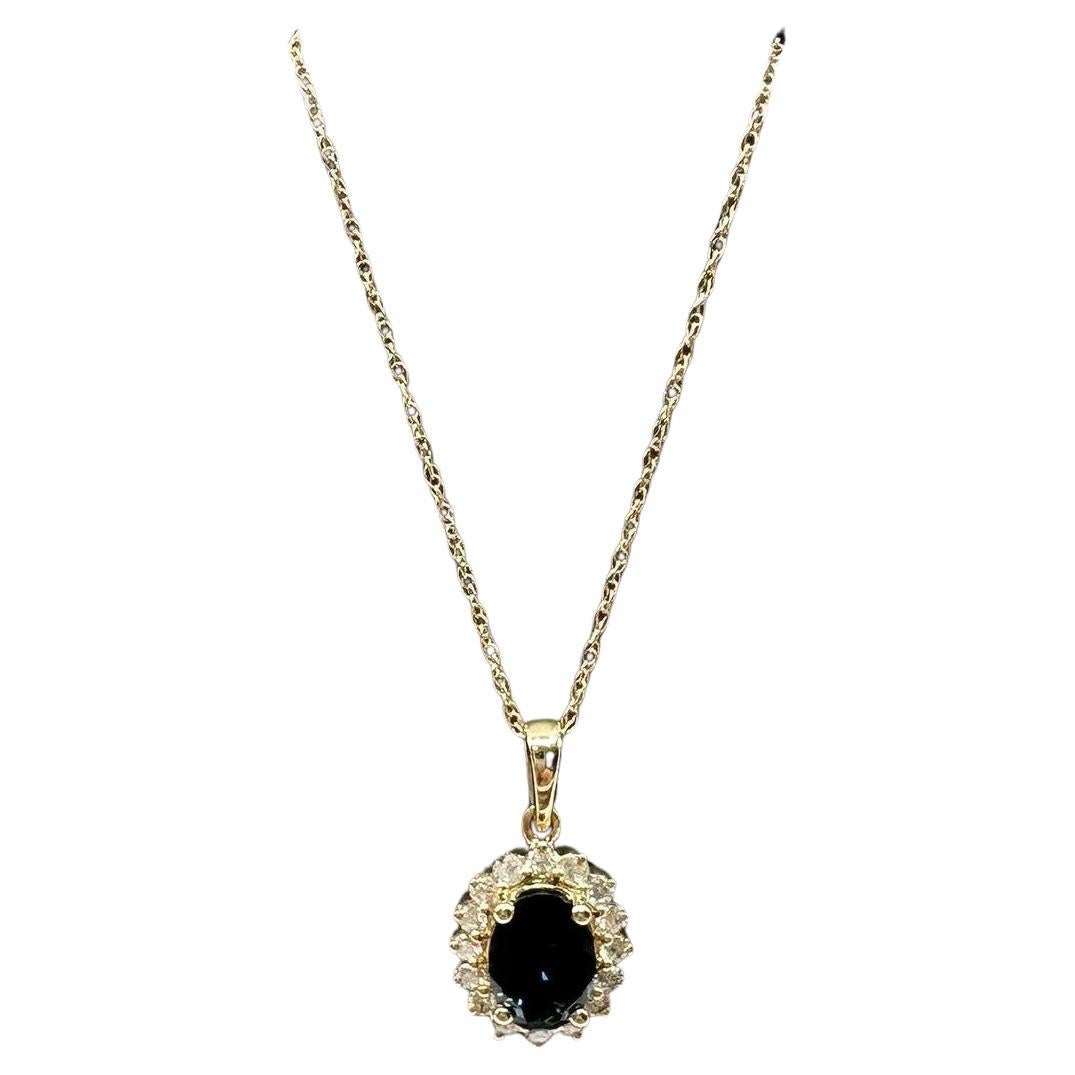 Topaz
Diamond Necklace in 10kt Yellow Gold – London Blue, 18in, New
