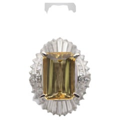 Topaz Diamond Platinum Cocktail Ring