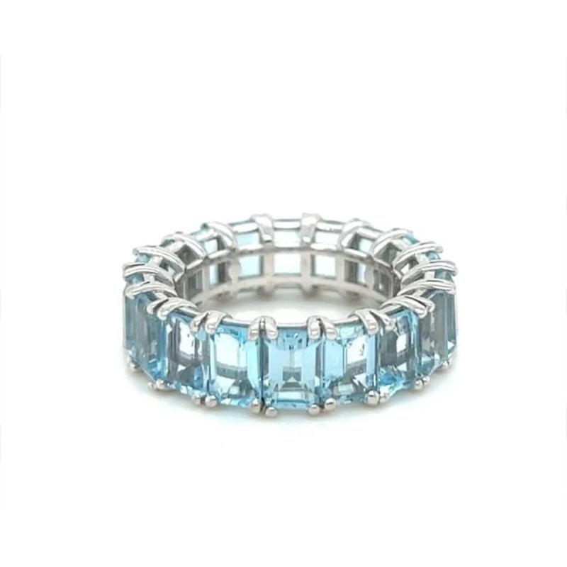 For Sale:  Topaz Eternity Band 14K Gold Gemstone Ring 3