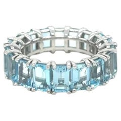 Topaz Eternity Band 14K Gold Gemstone Ring