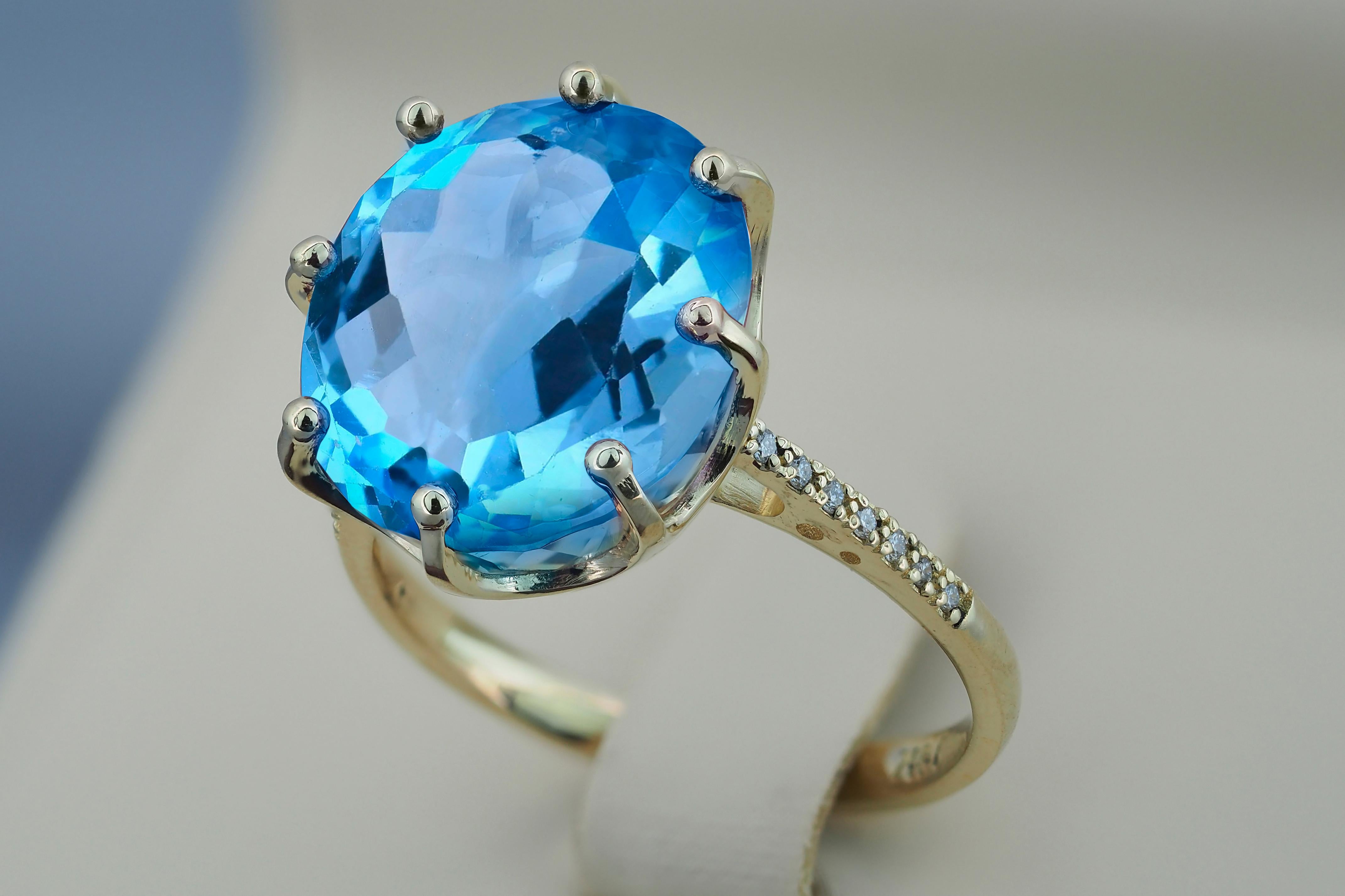 Topaz Gold ring.  In New Condition For Sale In Istanbul, TR