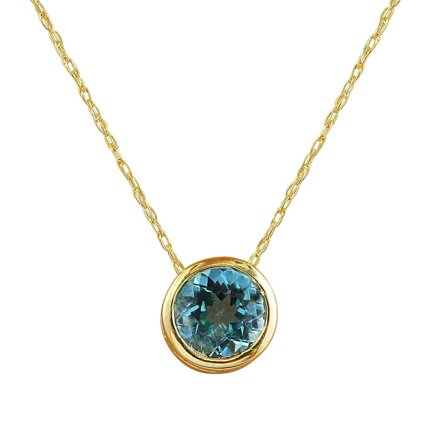 Topaz Necklace In 14 Karat Yellow Gold  In New Condition For Sale In Los Angeles, CA