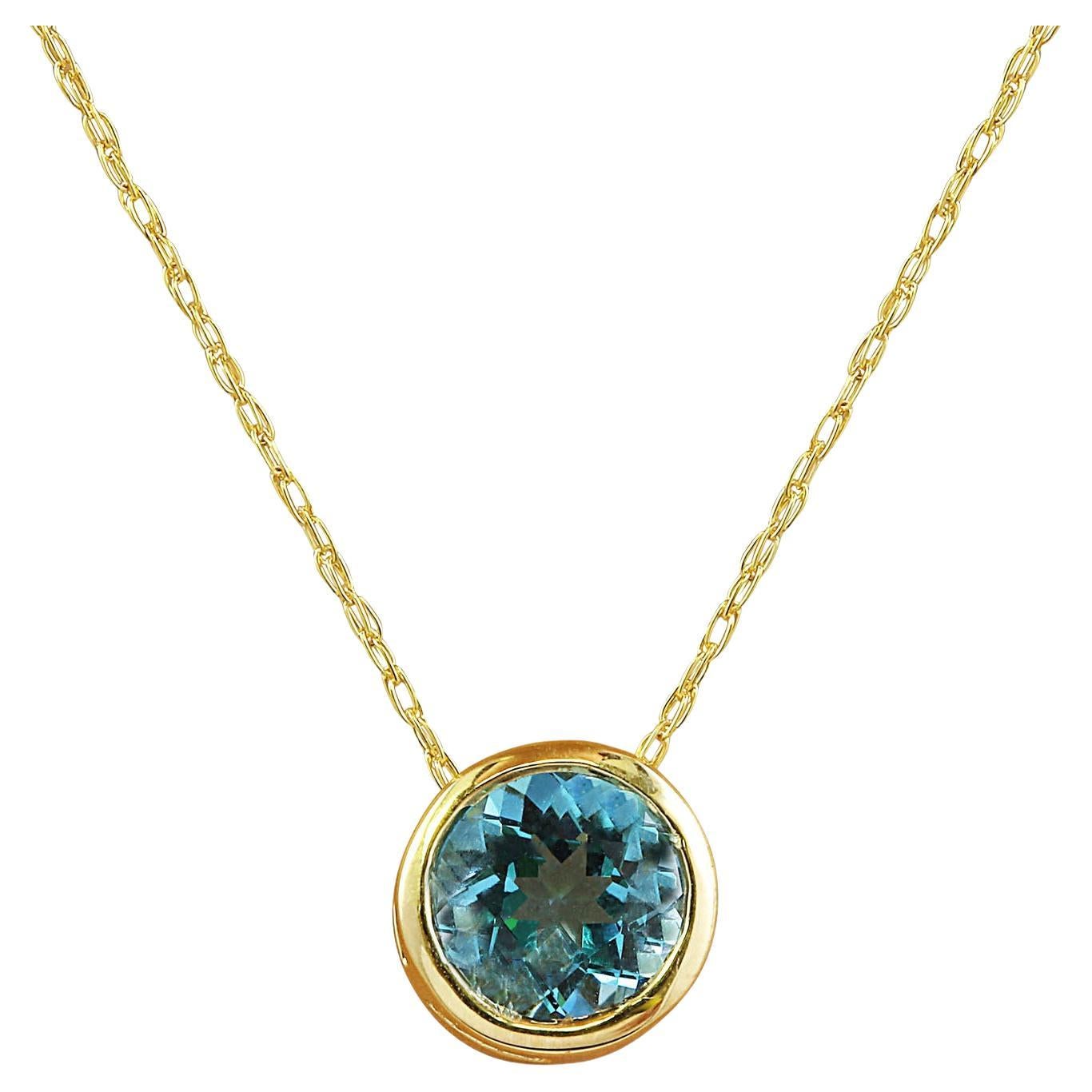 Topaz Necklace In 14 Karat Yellow Gold  For Sale