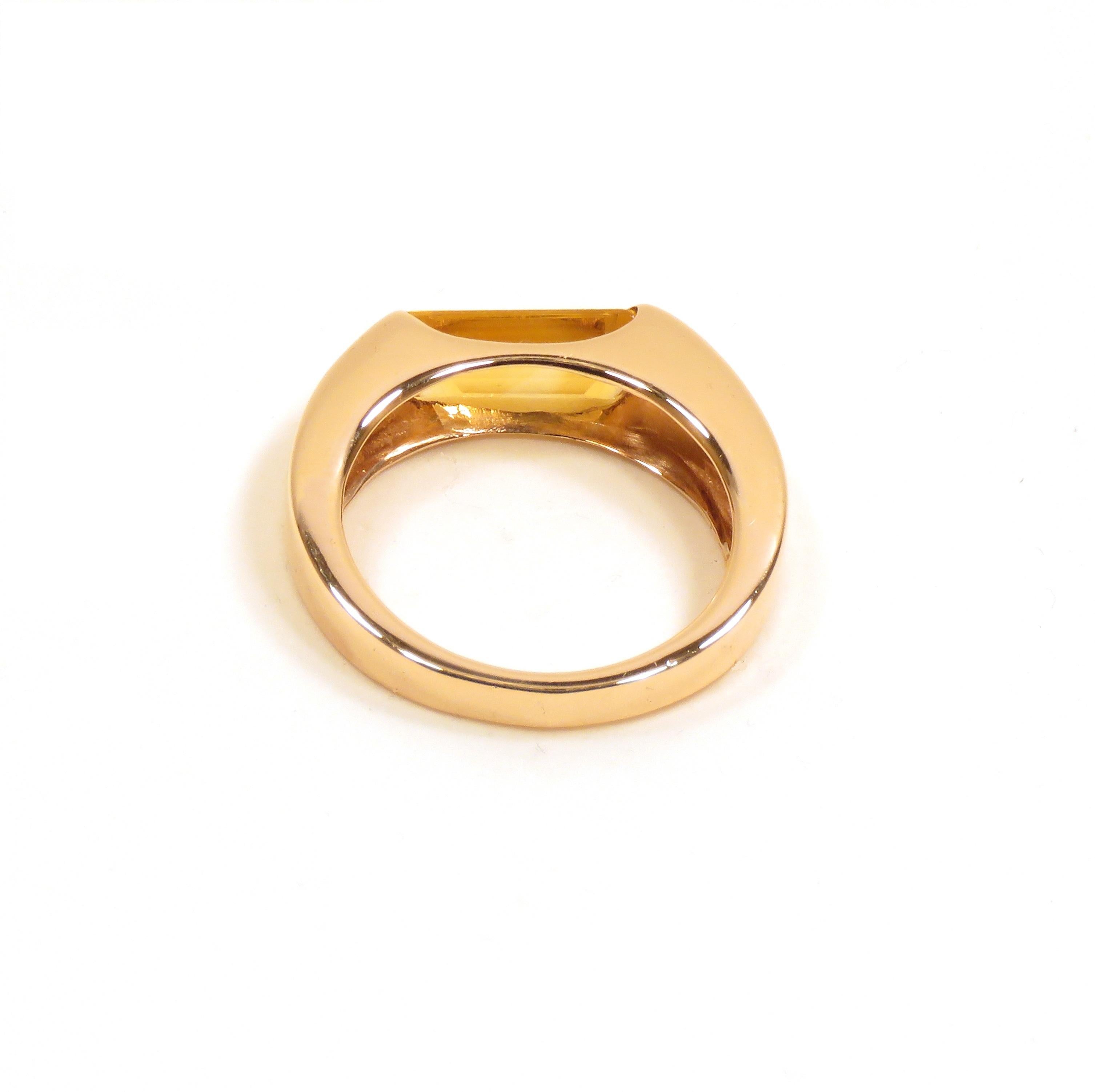 Women's Topaz Rose Gold Band Ring Handcrafted in Italy by Botta Gioielli
