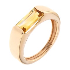 Topaz Rose Gold Band Ring Handcrafted in Italy by Botta Gioielli