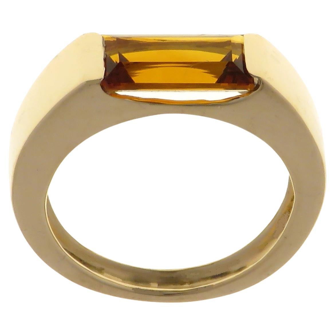 Topaz Rose Gold Band Ring Handmade For Sale