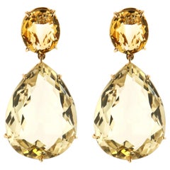 Topaz Rose Gold Clip-On Earrings Handcrafted in Italy by Botta Gioielli