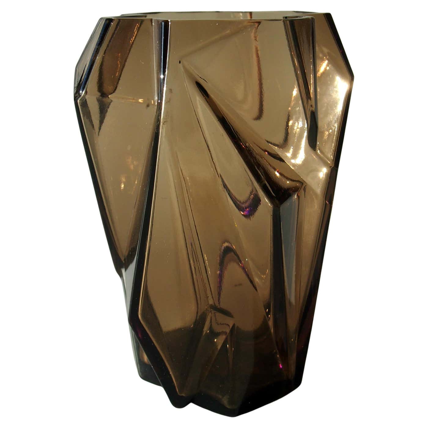 Topaz Ruba Rombic Art Deco Cubist Glass Vase Made by Consolidated at ...