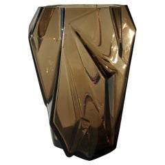 Topaz Ruba Rombic Art Deco Cubist Glass Vase Made by Consolidated