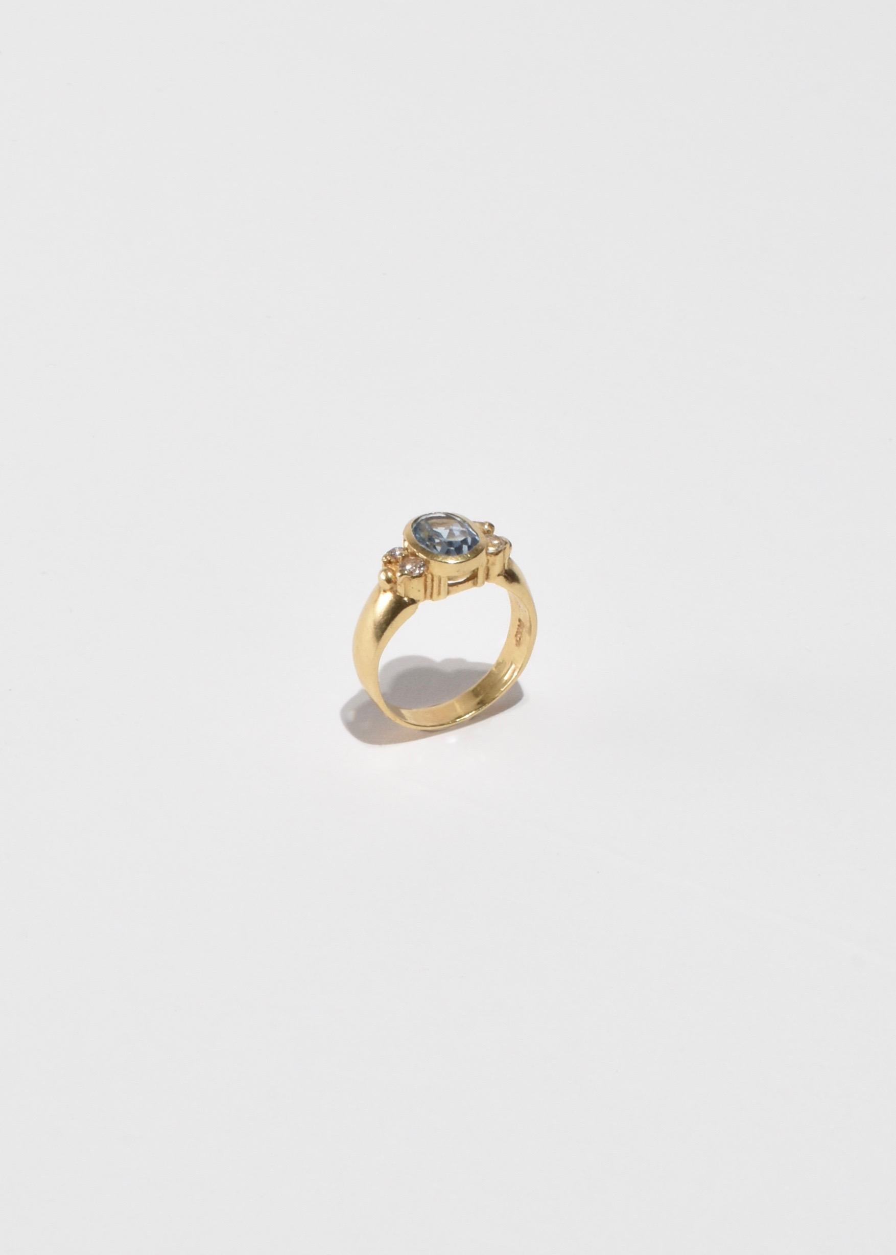 Oval Cut Topaz Sapphire Ring For Sale