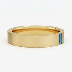 Topaz solitaire ring for men silver, gold