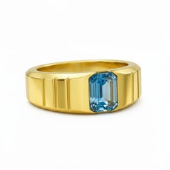 Topaz solitaire ring for men silver, gold