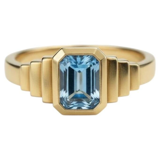 Customizable Octagon Topaz Ring Silver, Gold For Sale at 1stDibs