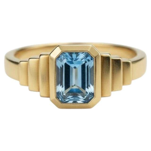 Customizable Octagon Topaz Ring Silver, Gold For Sale at 1stDibs