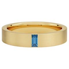 Topaz solitaire ring for men silver, gold