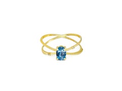 Topaz Spiral Ring, Oval Topaz Ring, Topaz Gold Ring, 14k Gold Ring with Topaz