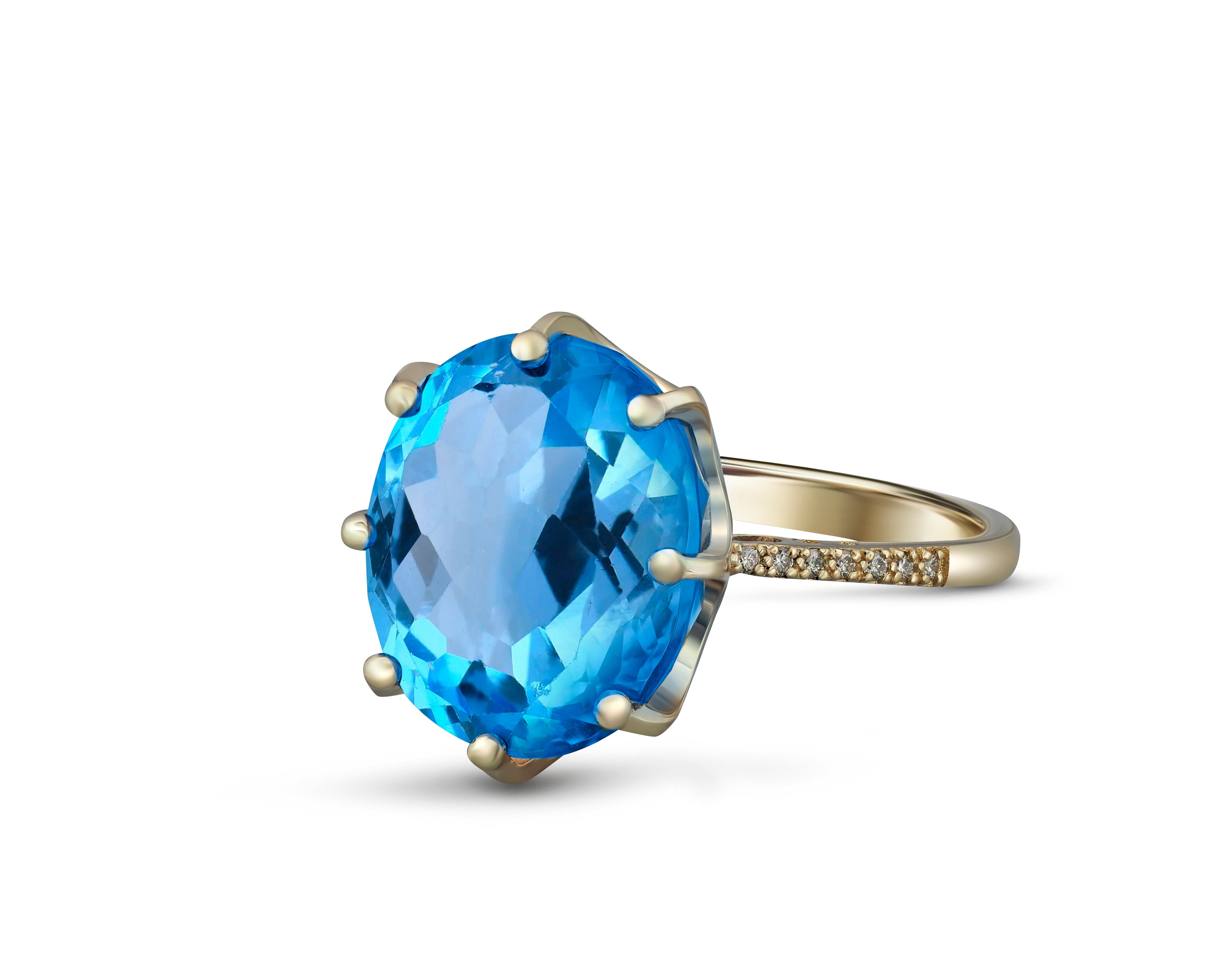 For Sale:  Topaz Statement Gold Ring 2