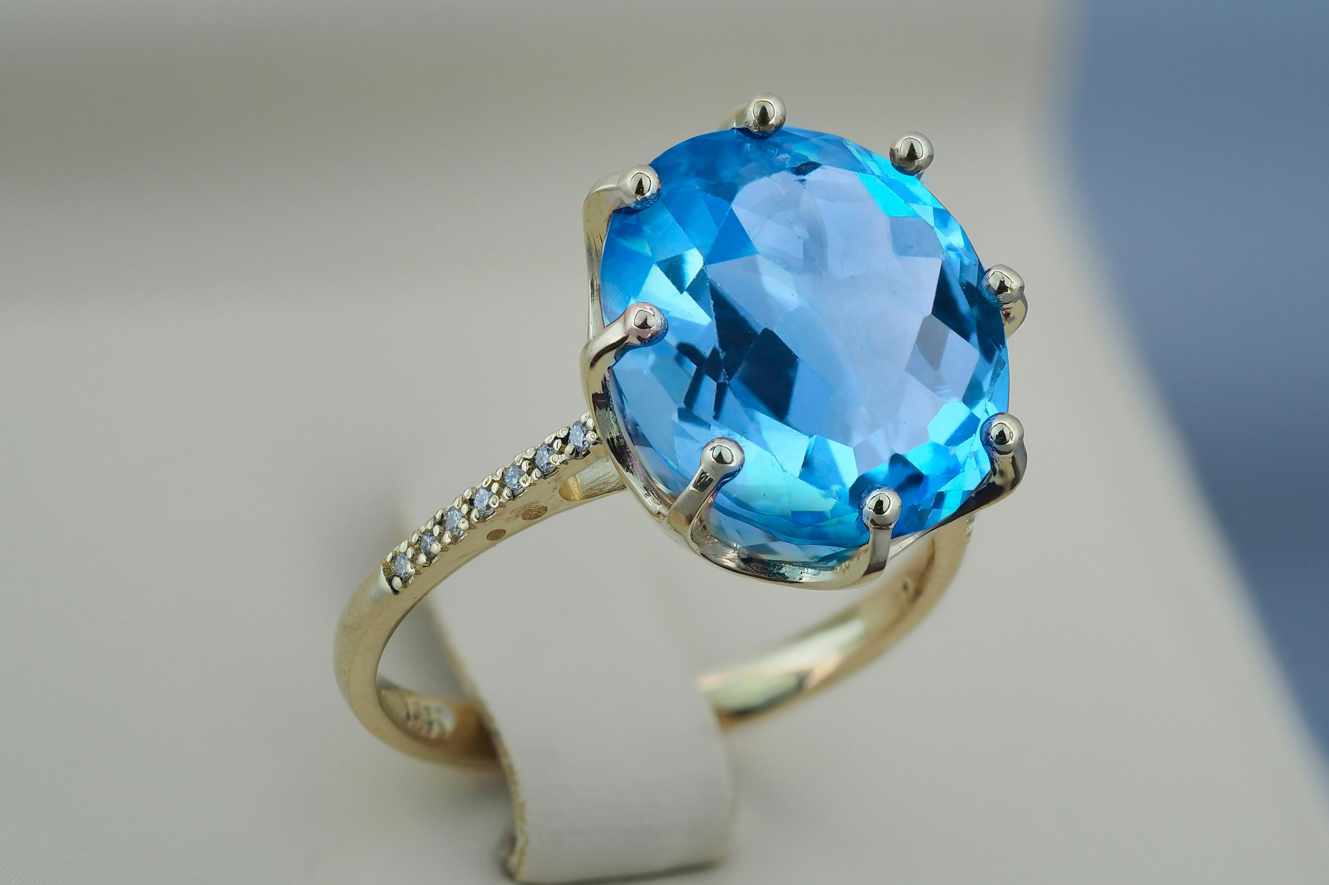 For Sale:  Topaz Statement Gold Ring 6