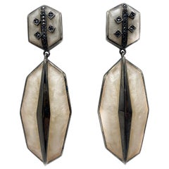 Topaz & Sterling Silver Geometric Dangle Earrings