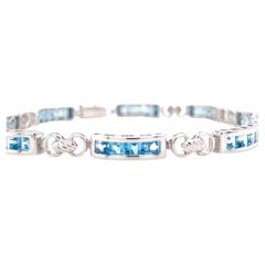 Topaz tennis bracelet art deco 10k white gold