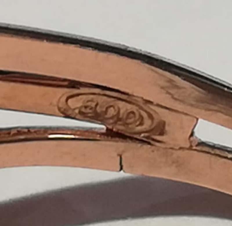 Donna Anello con topazio, tsavorite, diamanti, oro rosa e argento. in vendita