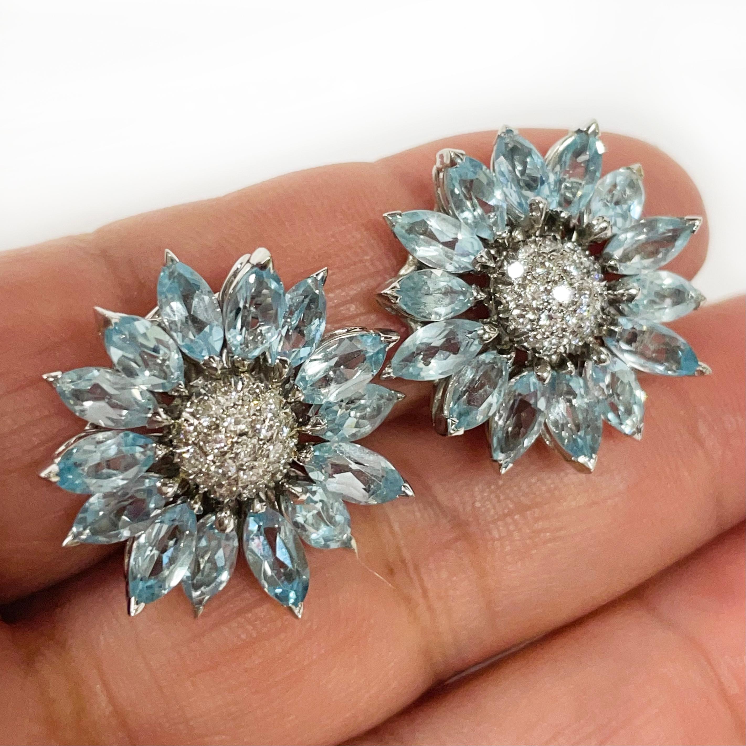 Contemporary Topaz White Diamond Clip-On Earrings For Sale
