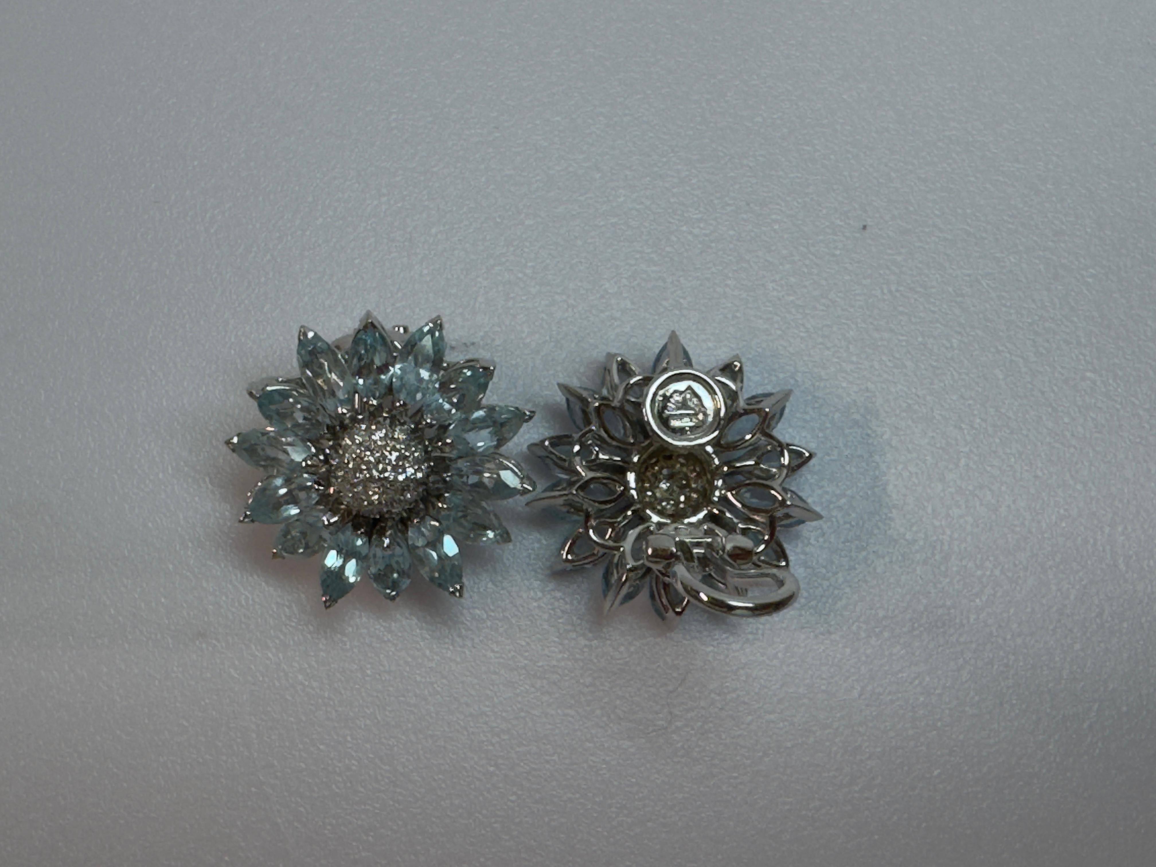 Topaz White Diamond Clip-On Earrings For Sale 1