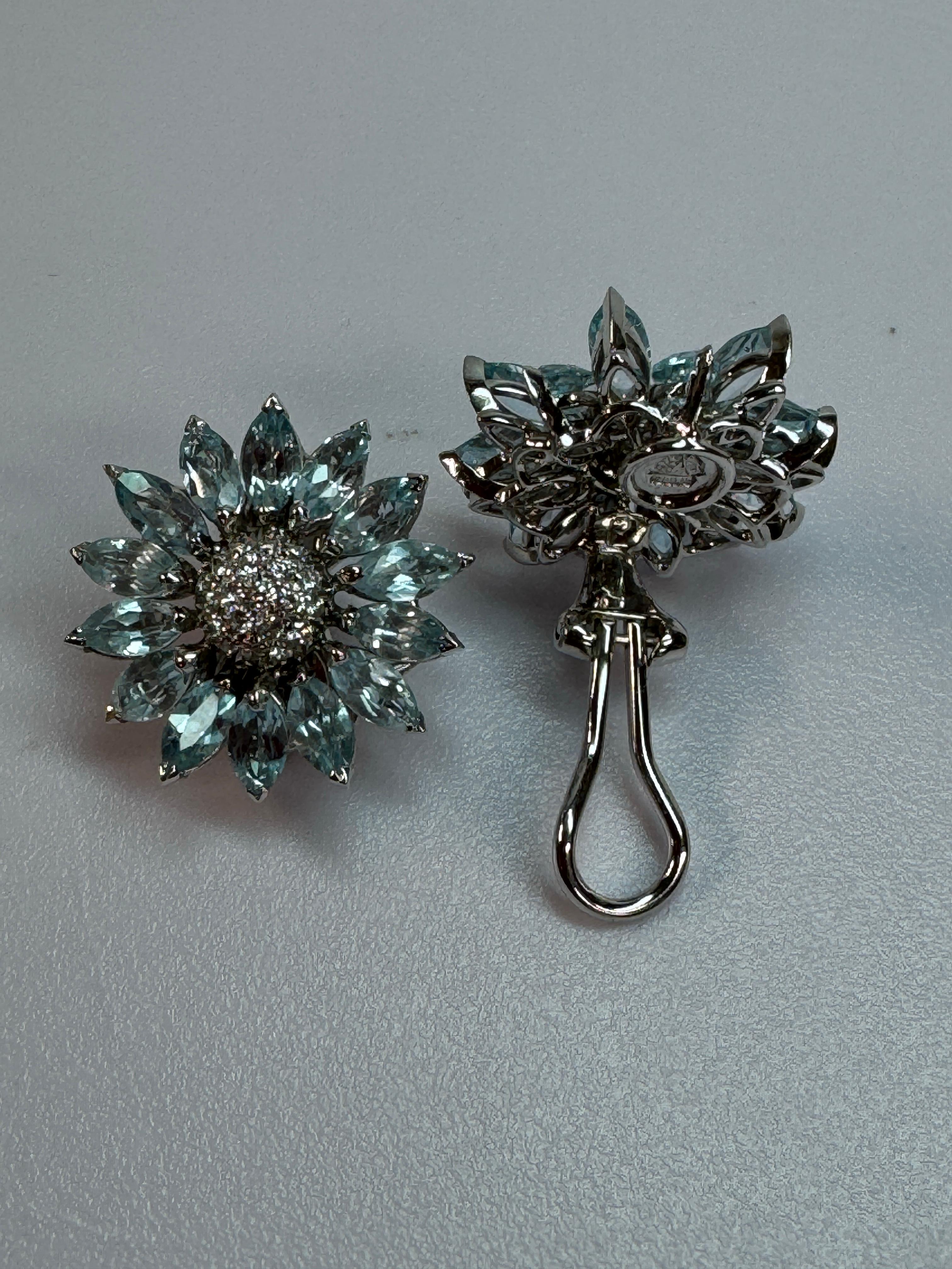 Topaz White Diamond Clip-On Earrings For Sale 2