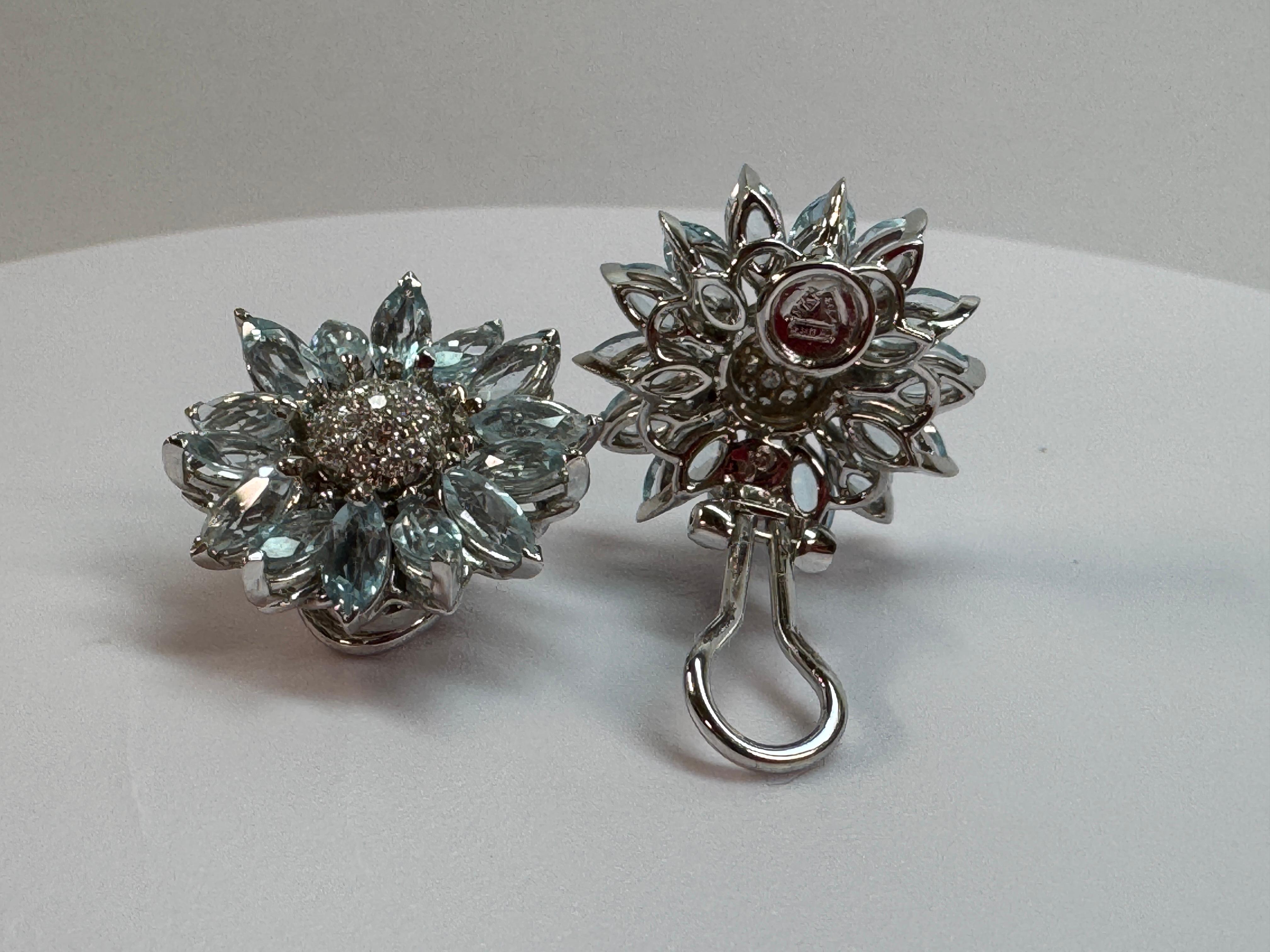 Topaz White Diamond Clip-On Earrings For Sale 3